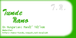 tunde mano business card